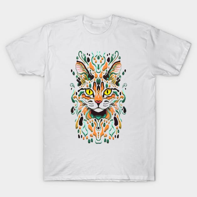 Cute Cat Illusion Design, Funny Cat Lover Gift Idea T-Shirt by PugSwagClothing